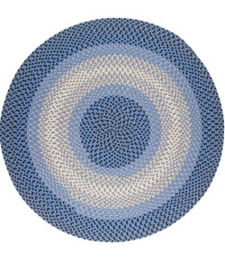 Rhody Twin River Blue Multi TR12 4 ft. X 4 ft. Round Braided Rug