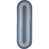 Rhody Twin River Blue Multi TR12 2 ft. X 10 ft. Oval Runner Braided Rug