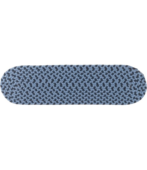 Rhody Twin River Blue Multi TR12 8 in. X 28 in. Stair Tread Set-of-13 Rug