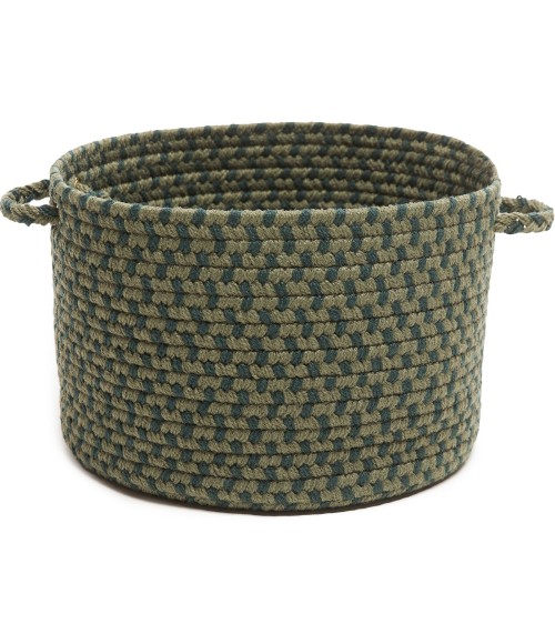 Rhody Twin River Green Multi TR22 10 in. X 8 in. Basket Rug