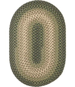Rhody Twin River Green Multi TR22 3 ft. X 5 ft. Oval Braided Rug