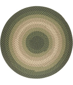 Rhody Twin River Green Multi TR22 10 ft. X 10 ft. Round Braided Rug