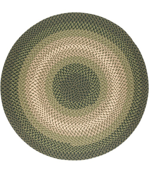 Rhody Twin River Green Multi TR22 10 ft. X 10 ft. Round Rug