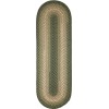 Rhody Twin River Green Multi TR22 2 ft. X 10 ft. Oval Runner Braided Rug