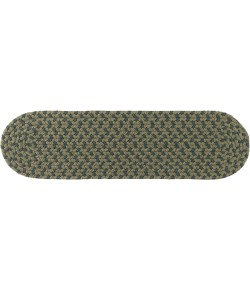 Rhody Twin River Green Multi TR22 8 in. X 28 in. Stair Tread Braided Rug