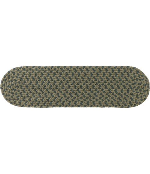 Rhody Twin River Green Multi TR22 8 in. X 28 in. Stair Tread Rug
