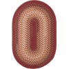Rhody Twin River Red Multi TR42 4 ft. X 6 ft. Oval Braided Rug