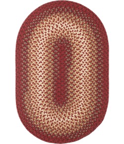 Rhody Twin River Red Multi TR42 2 ft. X 3 ft. Oval Braided Rug