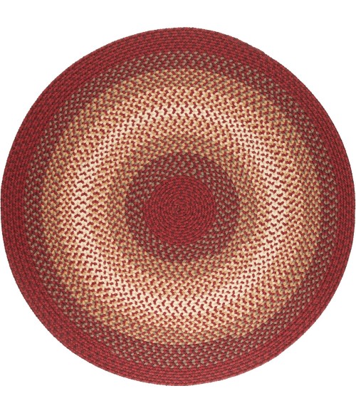 Rhody Twin River Red Multi TR42 6 ft. X 6 ft. Round Rug