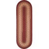 Rhody Twin River Red Multi TR42 2 ft. X 6 ft. Oval Runner Braided Rug