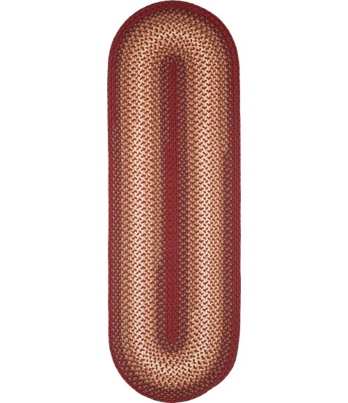 Rhody Twin River Red Multi TR42 2 ft. X 10 ft. Oval Runner Rug