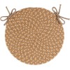 Rhody Twin River Natural Multi TR52 15 in. X 15 in. Chair Pad Set-of-4 Braided Rug