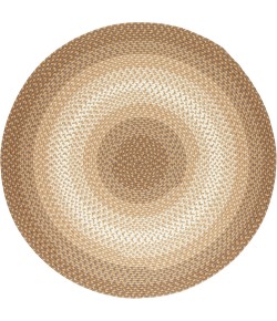 Rhody Twin River Natural Multi TR52 4 ft. X 4 ft. Round Braided Rug