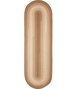 Rhody Twin River Natural Multi TR52 2 ft. X 6 ft. Oval Runner Braided Rug