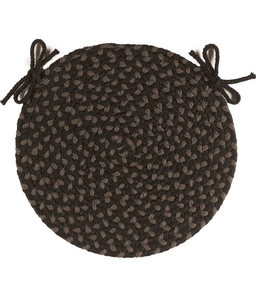 Rhody Twin River Black Multi TR82 15 in. X 15 in. Chair Pad Set-of-4 Rug