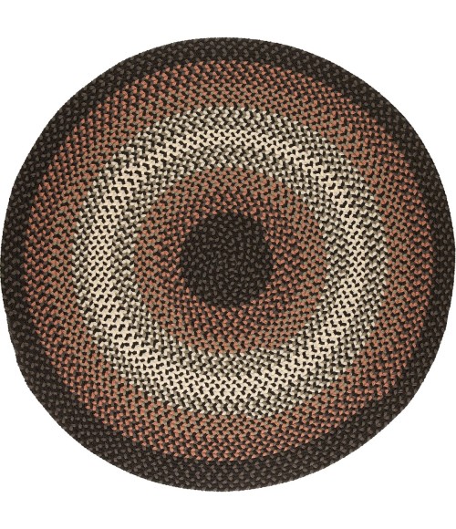 Rhody Twin River Black Multi TR82 10 ft. X 10 ft. Round Rug