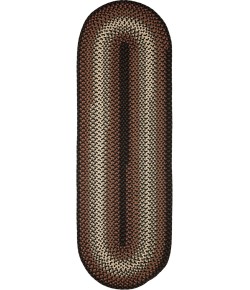Rhody Twin River Black Multi TR82 2 ft. X 6 ft. Oval Runner Braided Rug