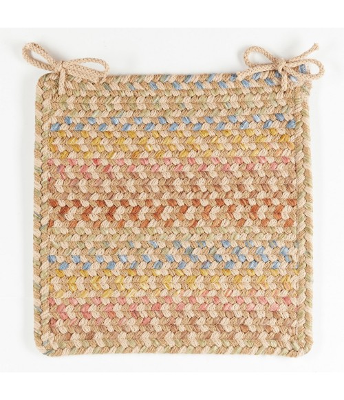 Rhody Woodstock Khaki WO51 15 in. X 15 in. Chair Pad Set-of-4 Rug