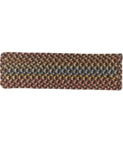 Rhody Woodstock Onyx WO81 8 in. X 28 in. Stair Tread Set-of-13 Braided Rug