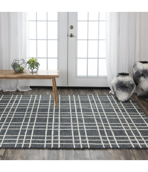 Rizzy Home Lofton Black and Gray A07104 5 ft. X 7 ft. 6 in. Rectangle Rug