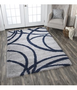 Rizzy Home Adana AN703A Gray / Navy Area Rug 5 ft. 3 in. X 7 ft. 3 in. Rectangle