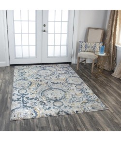 Rizzy Home Bristol BRS107 Beige / Blue Area Rug 3 ft. 11 in. X 5 ft. 6 in. Rectangle