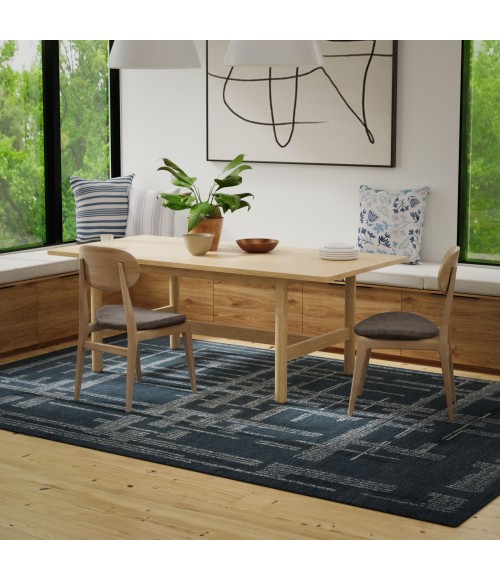 Rizzy Home Bixby Blue BX05BL 7 ft. 9 in. X 9 ft. 9 in. Rectangle Rug