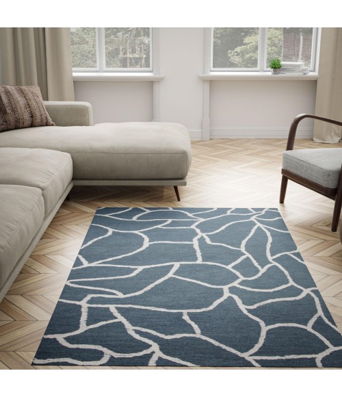 Rizzy Home Bixby Blue BX06BL 7 ft. 9 in. X 9 ft. 9 in. Rectangle Rug
