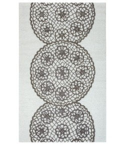 Rizzy Home Dimensions DI2456 White / Gray Area Rug 10 ft. Round