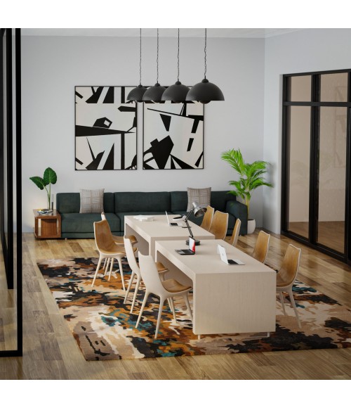 Rizzy Home Kinetic Tan/Multi KIN534 5 ft. X 8 ft. Rectangle Rug