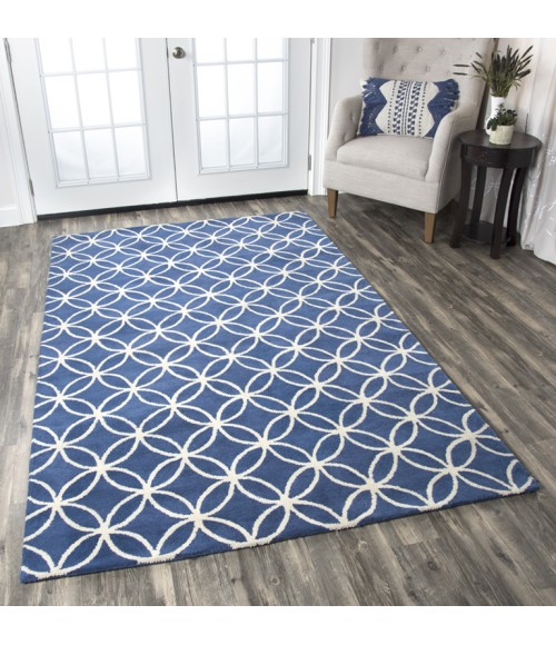 Opus Area Rug Rizzy Opus Area Rug OP8120 10' Round Blue