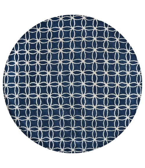 Opus Area Rug Rizzy Opus Area Rug OP8120 10' Round Blue