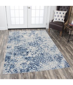 Rizzy Home Panache PN6959 Ivory / Blue Area Rug 7 ft. 10 in. X 10 ft. 10 in. Rectangle