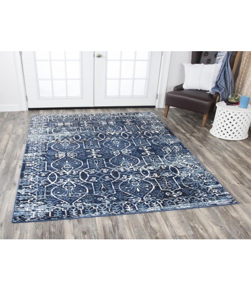 Panache Area Rug Rizzy Panache Area Rug PN6964 5'3" x 7'6" Dark Blue