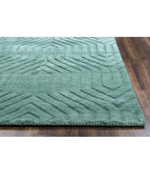 Rizzy Technique Area Rug TC8577 8' x 8' Round Blue / Dark Teal