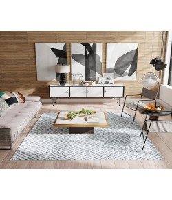 Mason Brooks Azure AZ10B Deco White Geometric Contemporary Ivory Area Rug, 8 ft. 3 in. X 10 ft. 0 in.