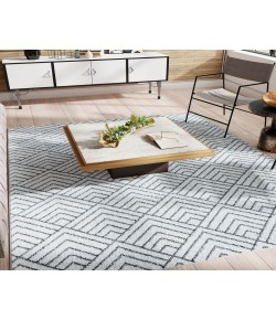 Mason Brooks Azure AZ10B Deco White Geometric Contemporary Ivory Area Rug, 8 ft. 3 in. X 10 ft. 0 in.
