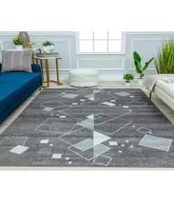 Mason Brooks Azure AZ15A Graphic Charcoal Geometric Contemporary Gray Area Rug, 8 ft. 3 in. X 10 ft. 0 in.