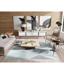 Mason Brooks Azure AZ60B Open Air Geometric Contemporary Blue Area Rug, 2 ft. 0 in. X 4 ft. 0 in.