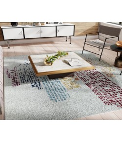 Mason Brooks Azure AZ80A Polychrome Geometric Contemporary Ivory Area Rug, 2 ft. 0 in. X 4 ft. 0 in.