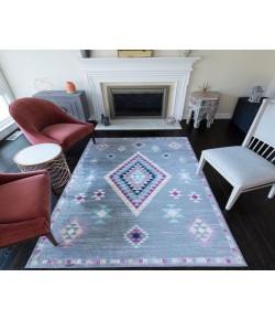 Bodrum Soleil BR20A Sahara Dark grey Tribal Moroccan Dark Gray Area Rug, 8 ft. X 10 ft.