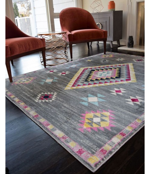 Bodrum Soleil RA27418 Dark Gray Area Rug 8 ft. x 10 ft. Rectangle