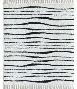 Bennett Bevar BT10A Daydream White Stripe Modern White Area Rug, 5