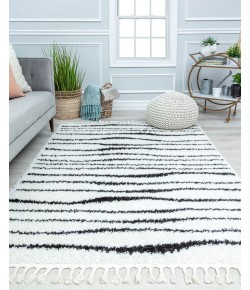 Bennett Bevar BT10A Daydream White Stripe Modern White Area Rug, 5