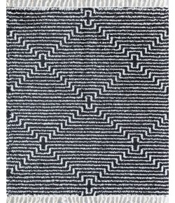 Bennett Bevar BT20A Last Call Stripe/Diamond Modern Black Area Rug, 2 ft. 6 in. X 4 ft.