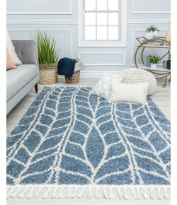 Bennett Bevar BT25B Sky Vine Geometric Modern Blue Area Rug, 8 ft. 3 in. X 10 ft. 0 in.
