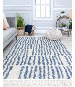 Bennett Bevar BT30B Winter ft. s Eve Geometric/Stripe Modern White Area Rug, 8 ft. 3 in. X 10 ft. 0 in.
