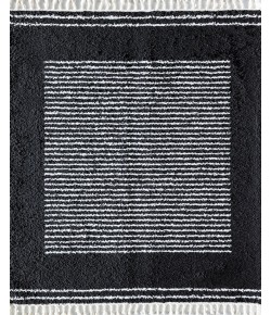 Bennett Bevar BT35A Ebony Twilight Stripe Shag Black Area Rug, 5