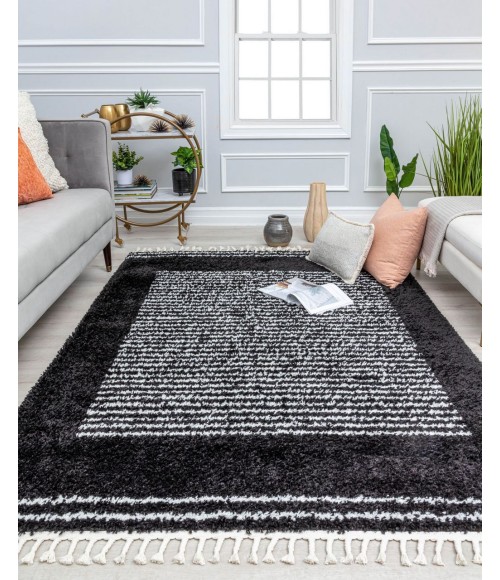 Bennett Bevar RA32601 Black Bennett Bevar RA32601 Black Area Rug 5 ft. x 7 ft. Rectangle