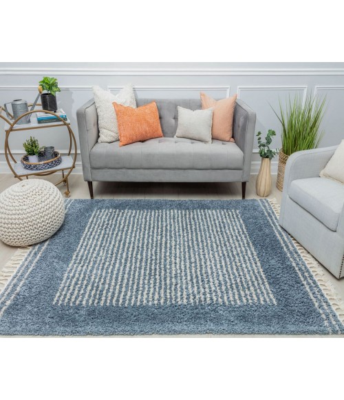 CosmoLiving By Cosmopolitan Bevar RA32608 Blue Area Rug 2 ft. 6 in. x 8 ft. Runner